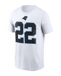 Nike Christian Mccaffrey White Carolina Panthers Name Number T Shirt
