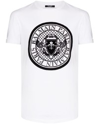 Balmain Coin Logo Print T Shirt