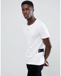 Jack & Jones Core Long Line T Shirt With Cut And Sew Panels And Chest Slogan