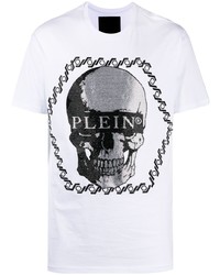 Philipp Plein Crystal Skull Crew Neck T Shirt