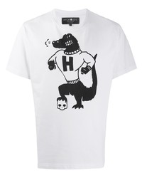 Hydrogen Dinosaur Print Cotton T Shirt
