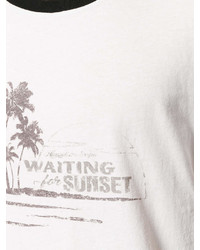 Saint Laurent Distressed Effect Printed Ringer T Shirt