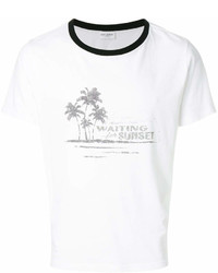 Saint Laurent Distressed Effect Printed Ringer T Shirt