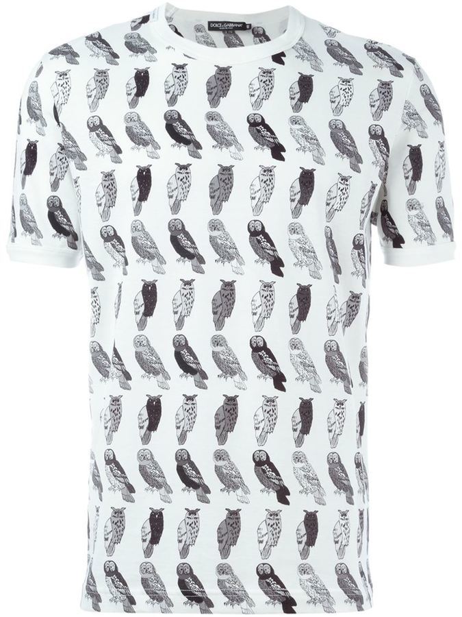 Dolce & Gabbana Owl Print T Shirt, $395  | Lookastic