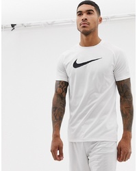 Nike Football Dry Academy T Shirt In White With Swoosh Print Aj4227 100