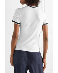 LA LIGNE Embroidered Cotton Jersey T Shirt