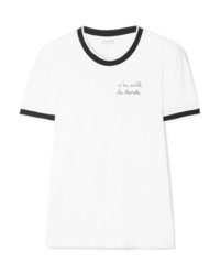 LA LIGNE Embroidered Cotton Jersey T Shirt