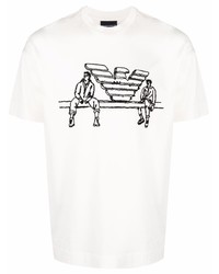 Emporio Armani Embroidered Sketch T Shirt