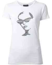Emporio Armani Embellished Face Print T Shirt