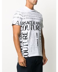 VERSACE JEANS COUTURE Etichetta Print Cotton T Shirt