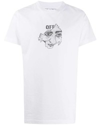 Off-White Face Motif Printed T Shirt