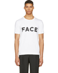 Facetasm White Black Face Print T Shirt