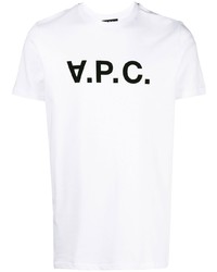 A.P.C. Flock Logo Short Sleeved T Shirt