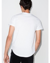 Balmain Flocked Logo Cotton T Shirt