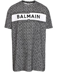 Balmain Flocked Monogram Logo T Shirt