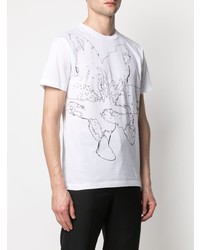 Les Hommes Floral Print Cotton T Shirt