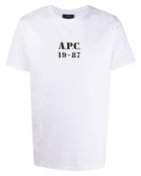 A.P.C. Georges Logo Print Cotton T Shirt