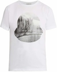 Moncler Glacier Print Crew Neck Cotton T Shirt