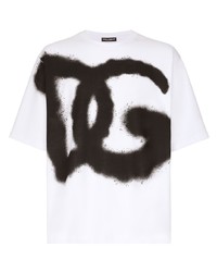 Dolce & Gabbana Graffiti Logo Print Boxy T Shirt