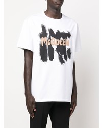 Alexander McQueen Graffiti Logo Print T Shirt