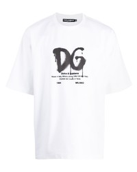 Dolce & Gabbana Graffiti Print Logo T Shirt