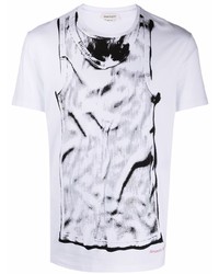 Alexander McQueen Graphic Print Cotton Jersey T Shirt