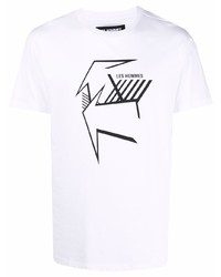 Les Hommes Graphic Print Cotton T Shirt