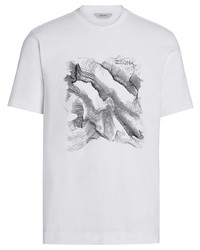Z Zegna Graphic Print Stretch Cotton T Shirt