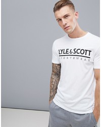 Lyle & Scott Fitness Harridge Large Logo T Shirt In White