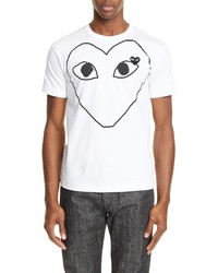 Comme Des Garcons Play Heart Outline Graphic T Shirt