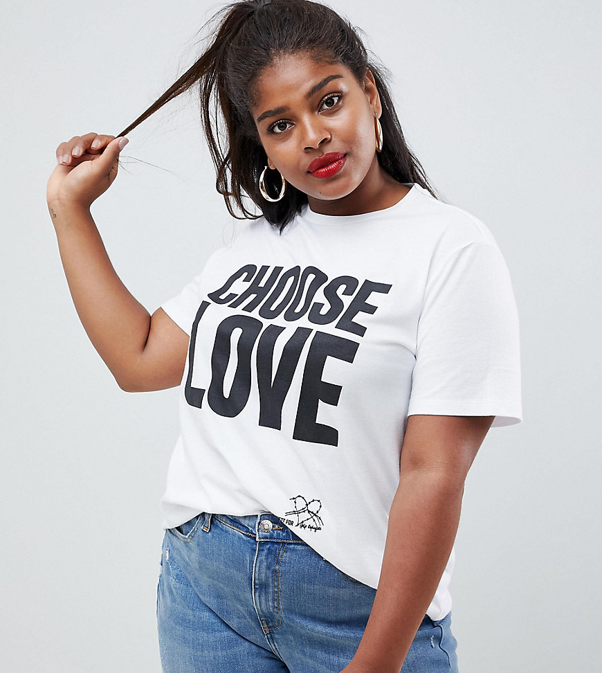 grill Være tofu Asos Curve Help Refugees Choose Love Curve T Shirt In White Organic Cotton,  $8 | Asos | Lookastic