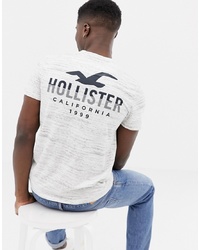 Hollister Icon Logo Crew Neck T Shirt With Back Print In White Texture Texture