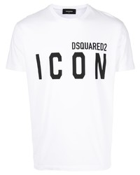 DSQUARED2 Icon Logo Print Cotton T Shirt