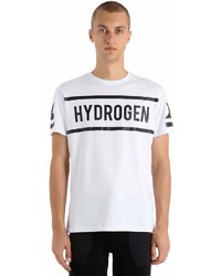 Hydrogen Icon Logo Printed Cotton Jersey T Shirt