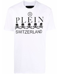 Philipp Plein Iconic Plein Logo Print Cotton T Shirt