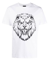 Billionaire Lion Print Short Sleeved T Shirt