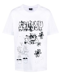 Stussy Logo Crew Neck T Shirt