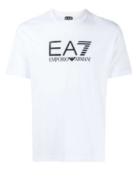Ea7 Emporio Armani Logo Embossed Short Sleeve T Shirt