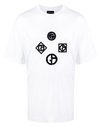 Giorgio Armani Logo Patch Cotton T Shirt