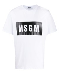 MSGM Logo Print Boxy T Shirt