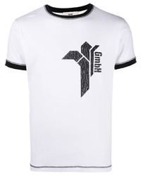 Gmbh Logo Print Contrast Trim T Shirt