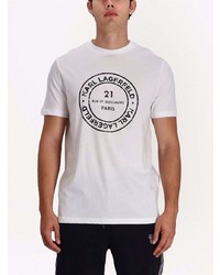 Karl Lagerfeld Logo Print Cotton T Shirt