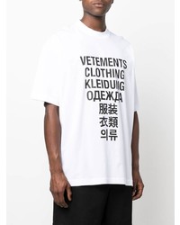 Vetements Logo Print Cotton T Shirt