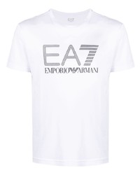 Ea7 Emporio Armani Logo Print Cotton T Shirt