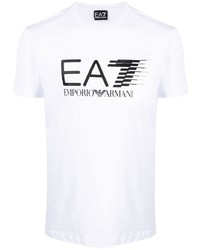 Ea7 Emporio Armani Logo Print Cotton T Shirt