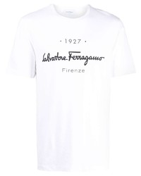 Salvatore Ferragamo Logo Print Cotton T Shirt