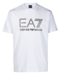 Ea7 Emporio Armani Logo Print Cotton T Shirt