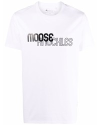 Moose Knuckles Logo Print Crew Neck T Shirt