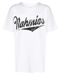 Nahmias Logo Print Crewneck T Shirt