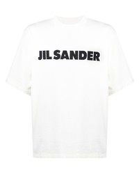 Jil Sander Logo Print Mock Neck T Shirt
